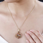 AA Mehrfarbig-Turmalin Anhänger 925 Silber 750 Gelbgold Vermeil ca. 4,26 ct.