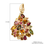 AA Mehrfarbig-Turmalin Anhänger 925 Silber 750 Gelbgold Vermeil ca. 4,26 ct.