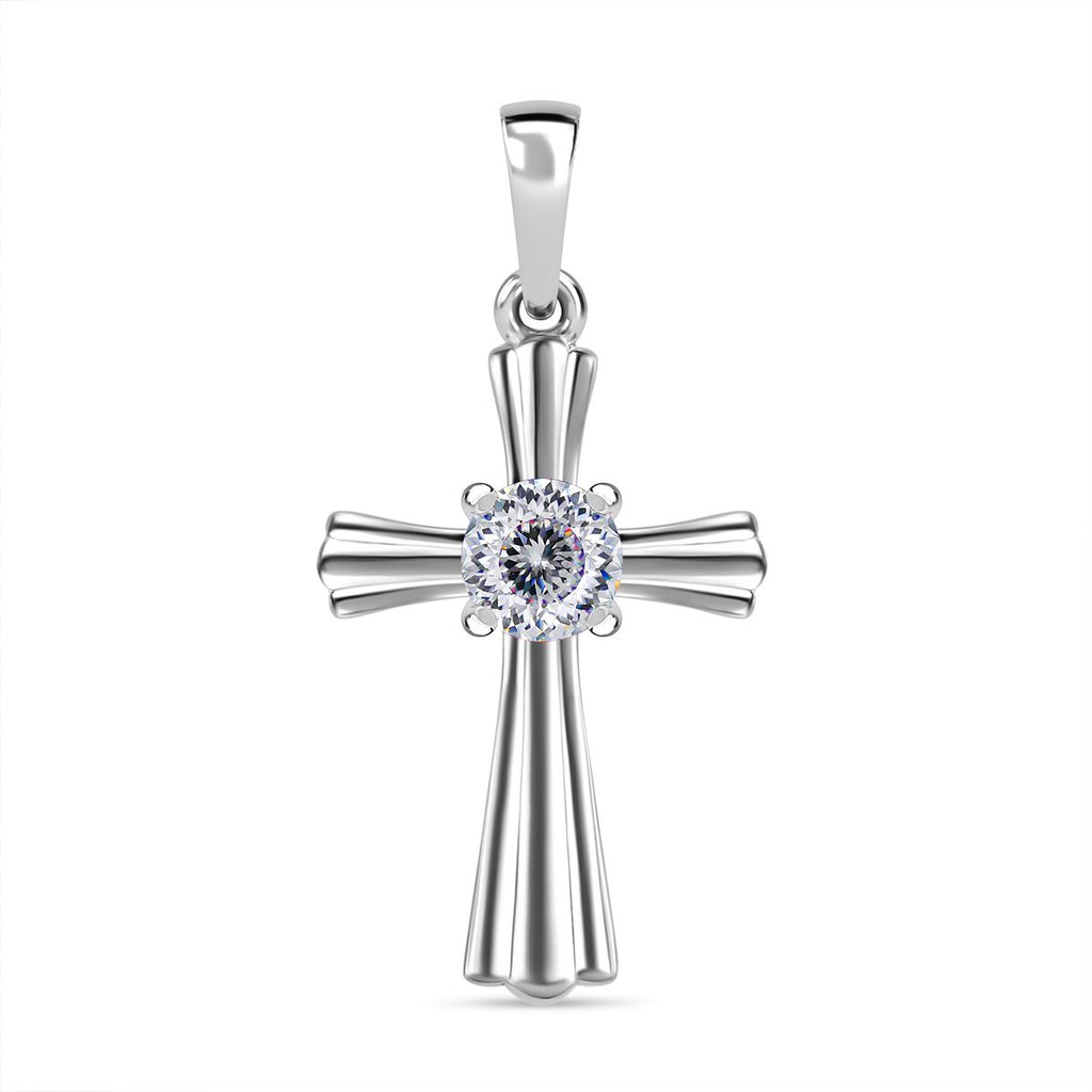 120 Facetten Moissanit Anhänger 925 Silber rhodiniert ca. 0.45 ct