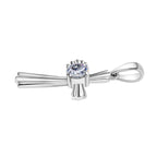 120 Facetten Moissanit Anhänger 925 Silber rhodiniert ca. 0.45 ct