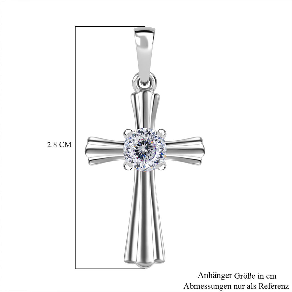 120 Facetten Moissanit Anhänger 925 Silber rhodiniert ca. 0.45 ct