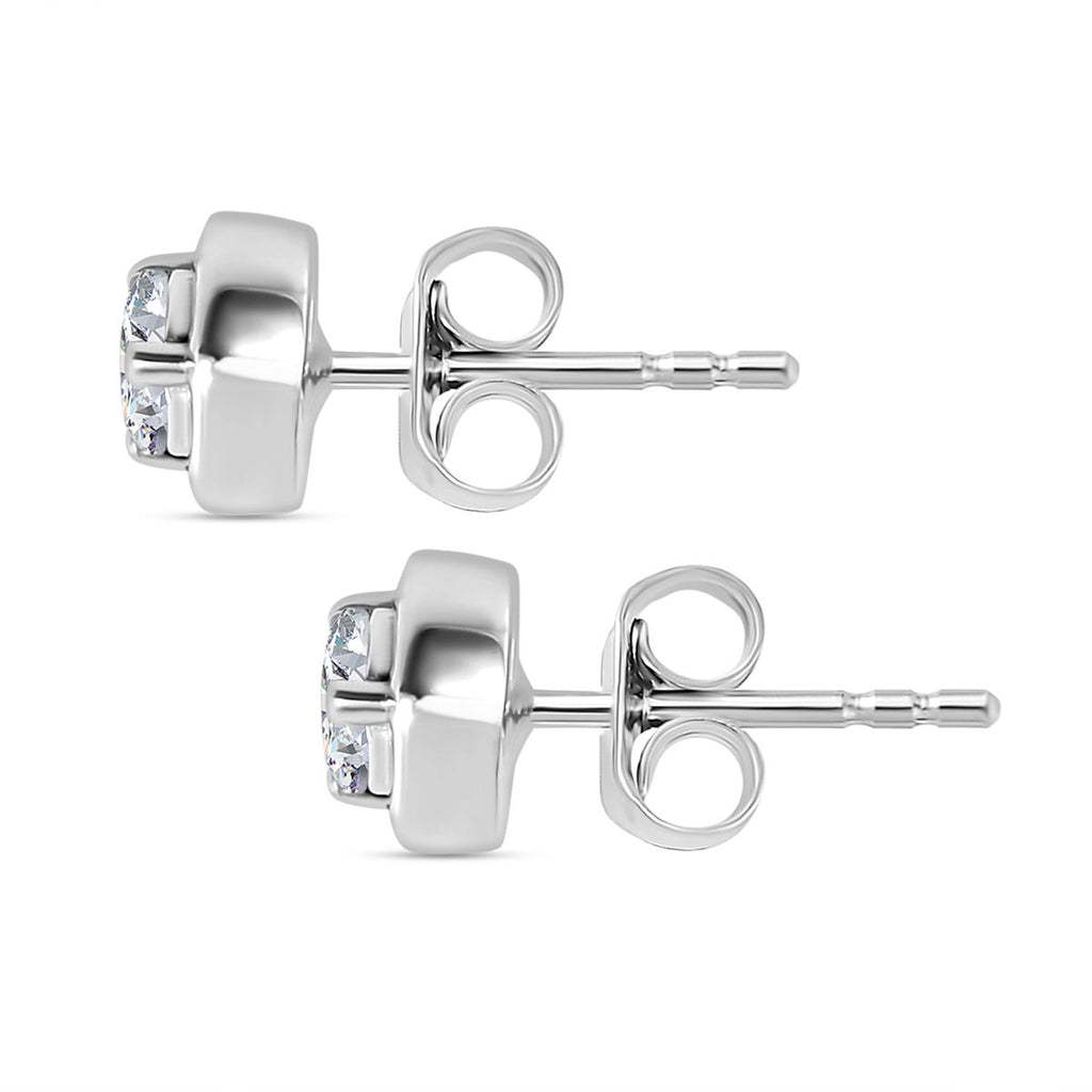 Moissanit Ohrringe 925 Silber platiniert ca. 0.44 ct