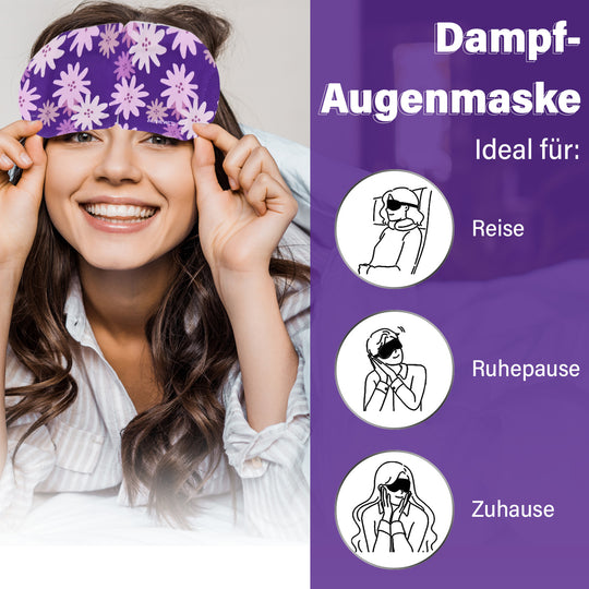Lavendel-Dampf-Augenmasken, 10er-Pack - Selbstwärmend, entspannend mit Lavendelduft, lindert Trockenheit und Augenringe. Größe 18 x 8 cm