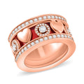 Weißer Kristall Ring Messing (Größe 17.50)