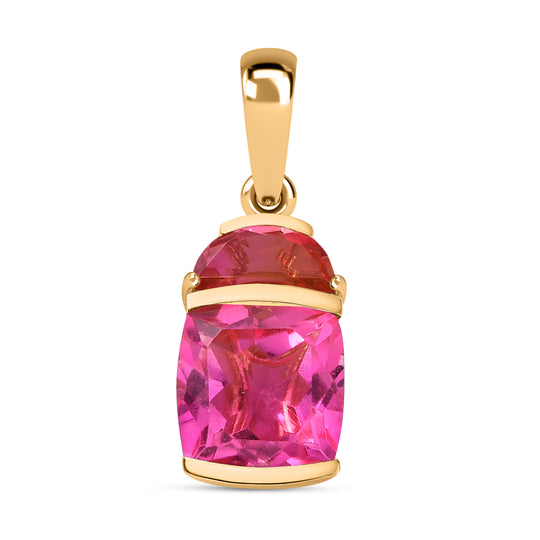Tulip inspiriert - Sunset Quarz Triplette Anhänger 925 Silber vergoldet ca. 5.88 ct