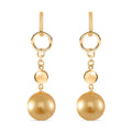 Goldene Muschelkernperle Ohrringe 925 Silber vergoldet
