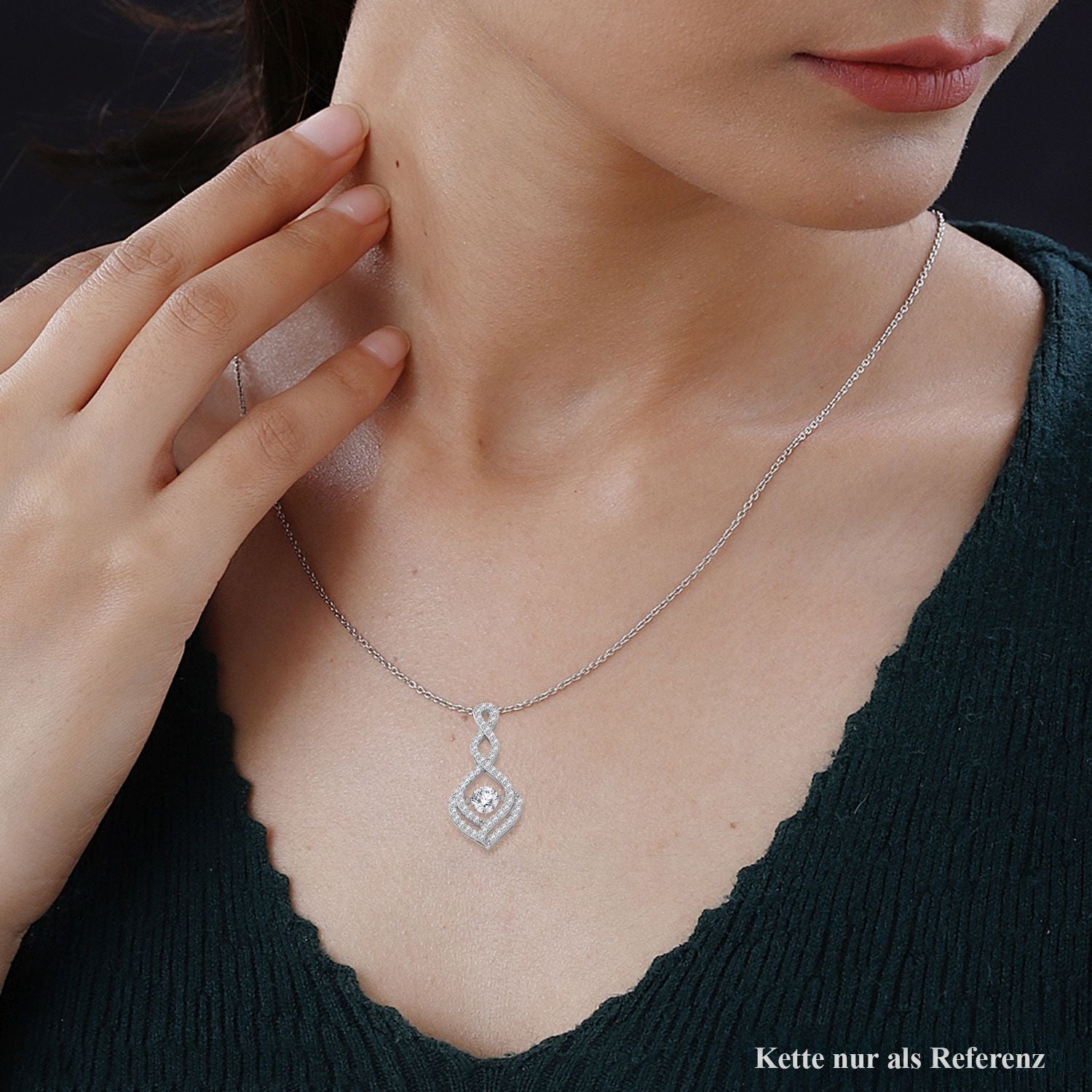 Weißer Zirkonia Anhänger 925 Silber rhodiniert