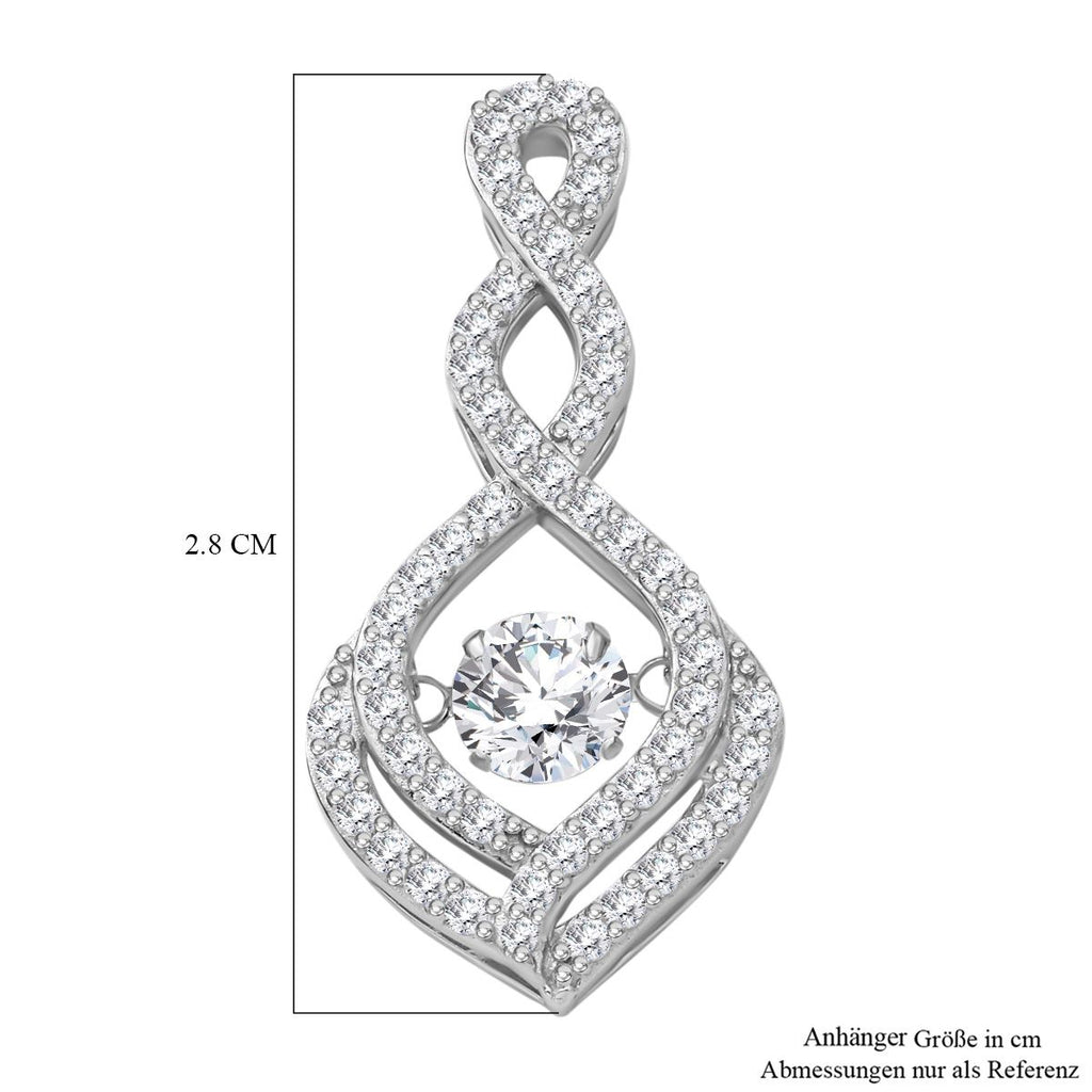 Weißer Zirkonia Anhänger 925 Silber rhodiniert