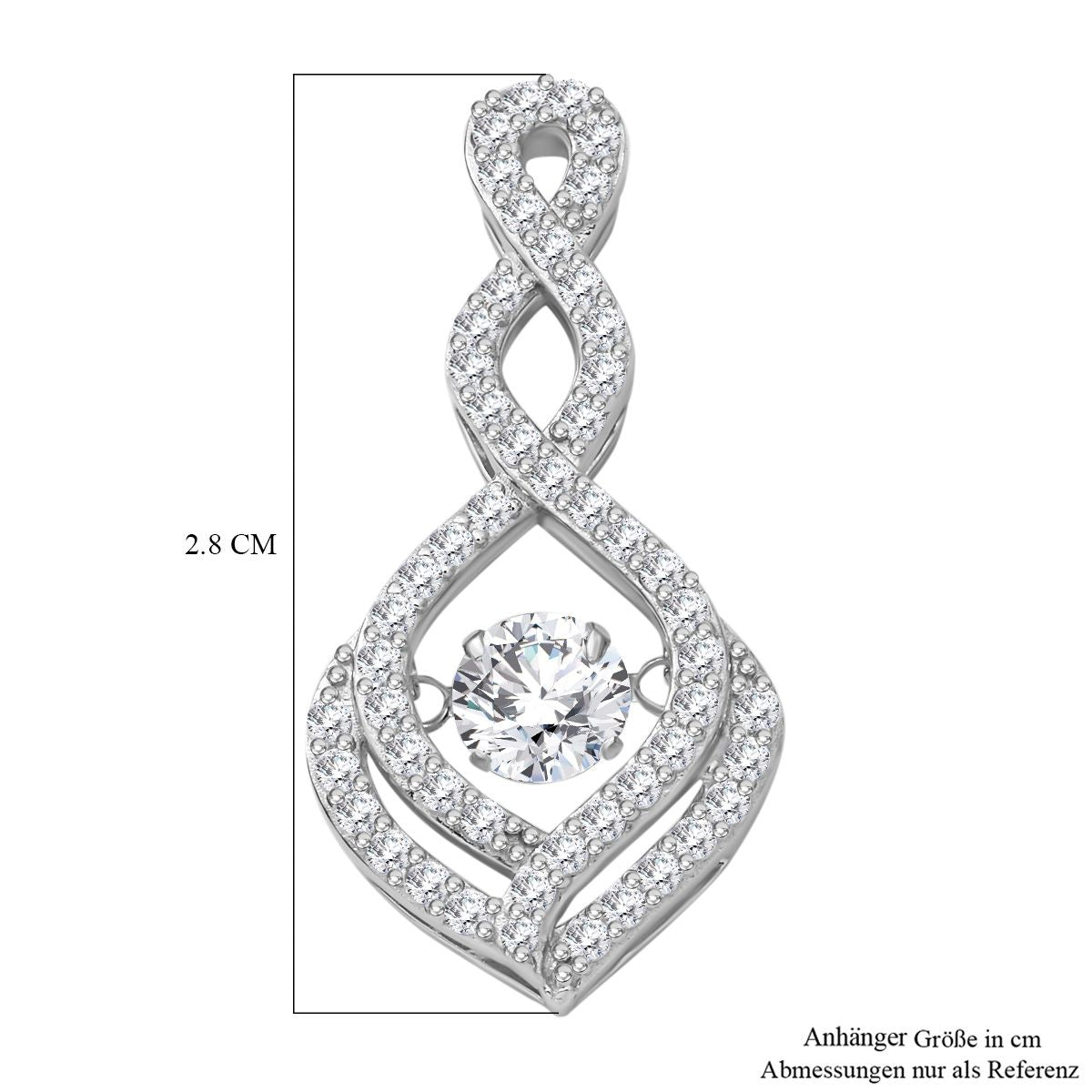 Weißer Zirkonia Anhänger 925 Silber rhodiniert