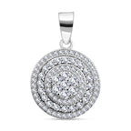 LUSTRO STELLA -Weißer Zirkonia Anhänger 925 Silber rhodiniert