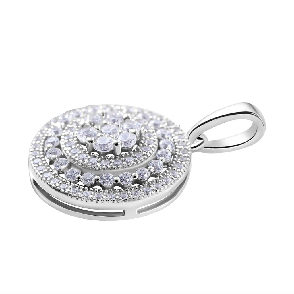 LUSTRO STELLA -Weißer Zirkonia Anhänger 925 Silber rhodiniert
