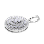 LUSTRO STELLA -Weißer Zirkonia Anhänger 925 Silber rhodiniert