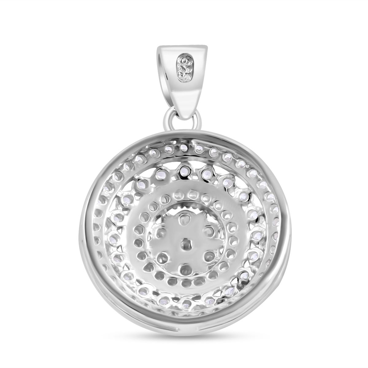 LUSTRO STELLA -Weißer Zirkonia Anhänger 925 Silber rhodiniert