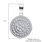 LUSTRO STELLA -Weißer Zirkonia Anhänger 925 Silber rhodiniert