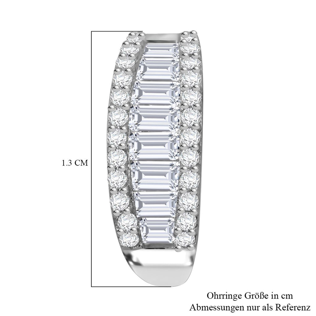 Weißer Zirkonia Ohrringe 925 Silber rhodiniert
