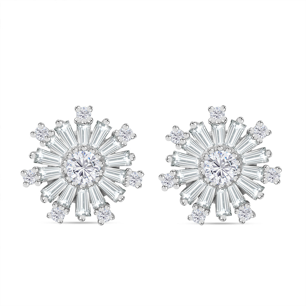 Weißer Zirkonia Ohrringe 925 Silber rhodiniert ca. 2.86 ct