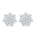 Weißer Zirkonia Ohrringe 925 Silber rhodiniert ca. 2.86 ct