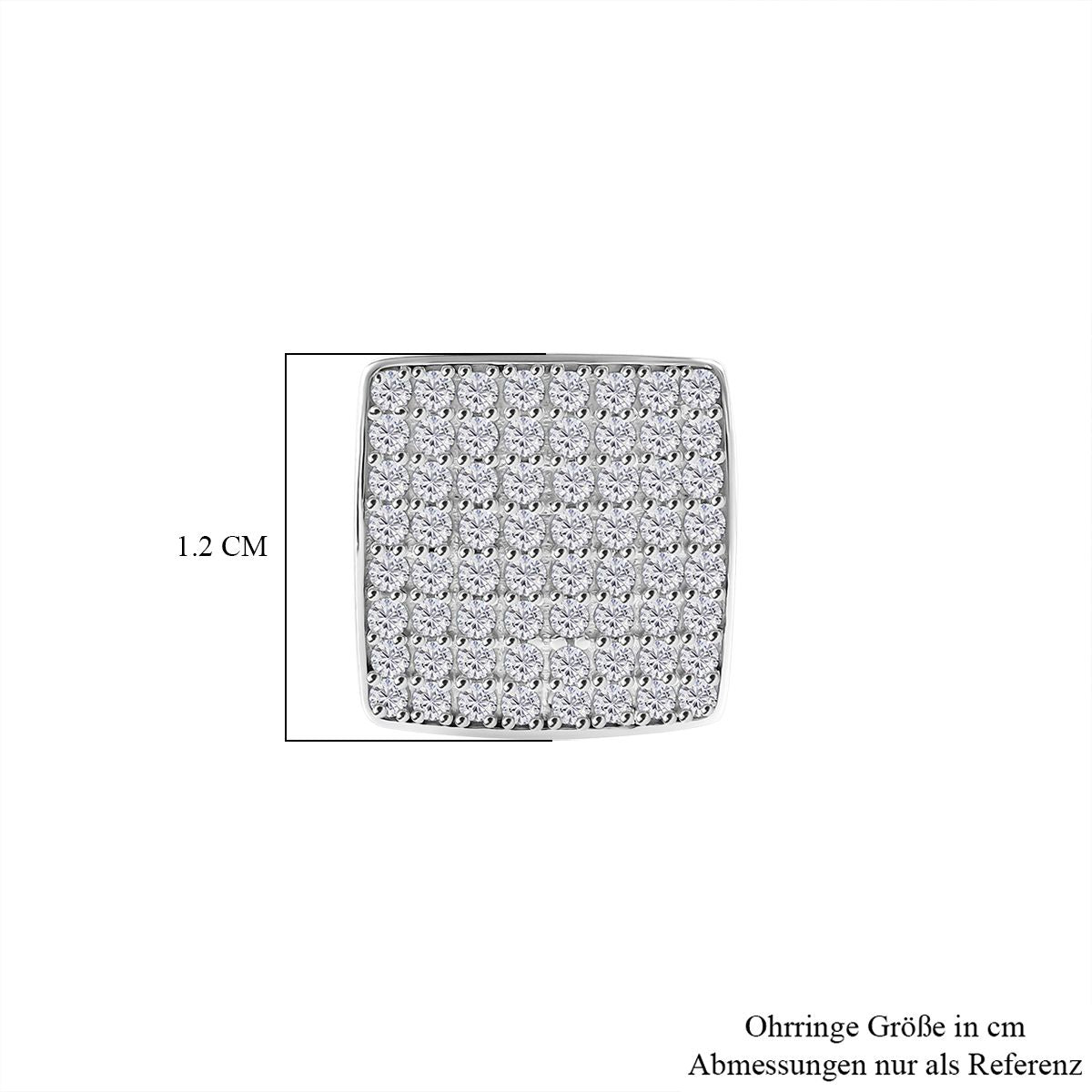 LUSTRO STELLA - Weißer Zirkonia Ohrringe, 925 Silber rhodiniert