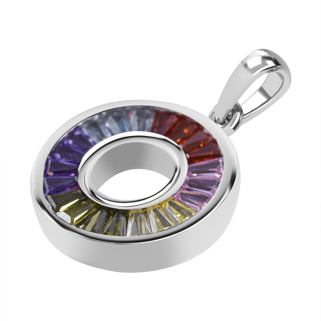 LUSTRO STELLA - Mehrfarbiger Zirkonia Anhänger 925 Silber rhodiniert