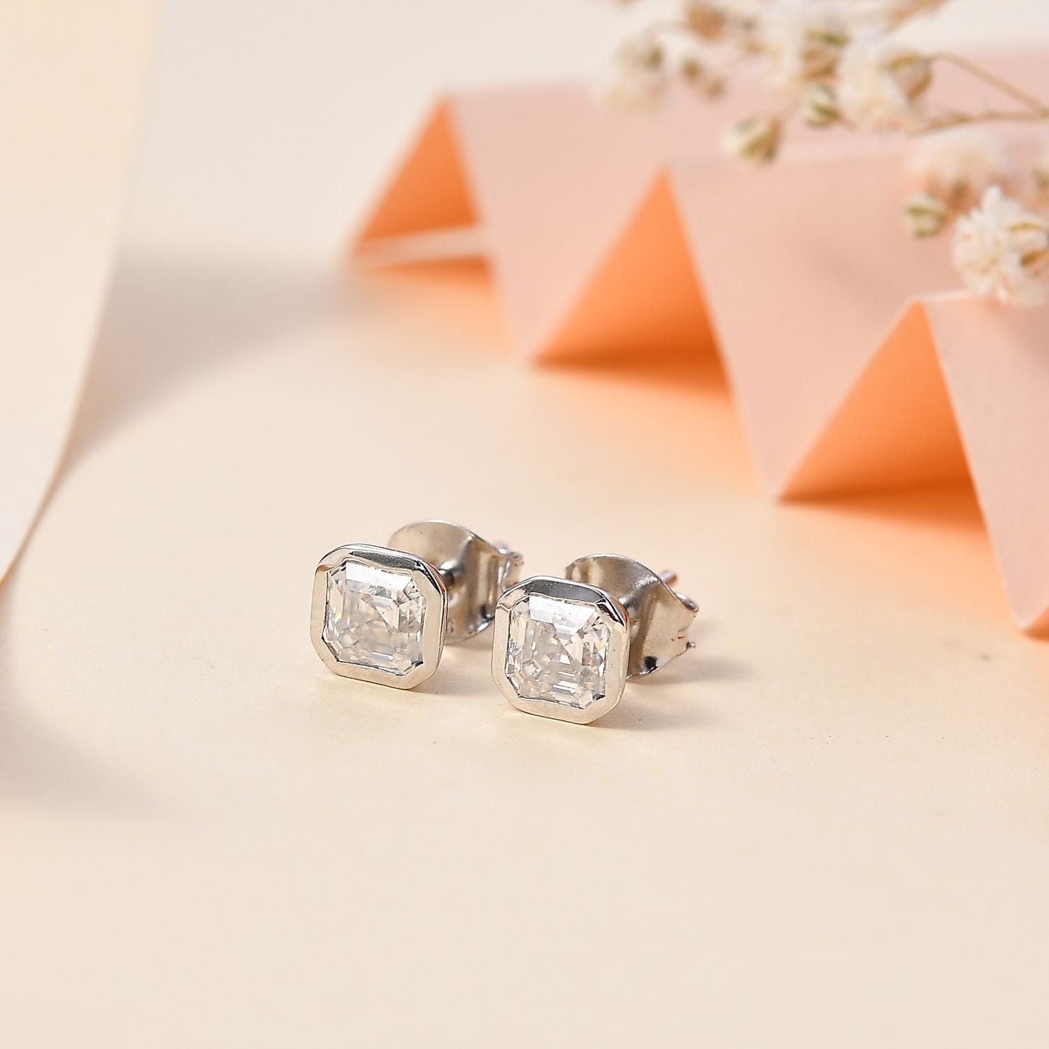 Moissanit Ohrringe 925 Silber rhodiniert ca. 1,32 ct.
