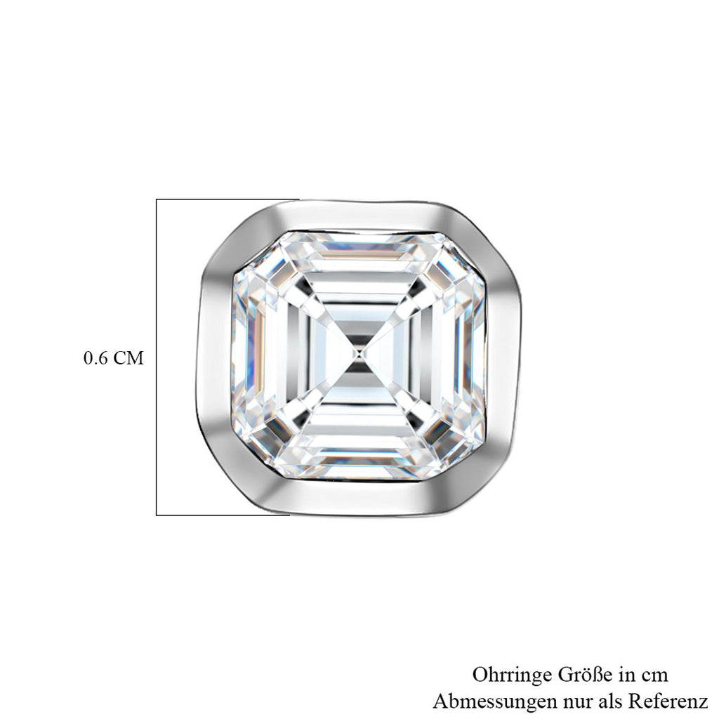 Moissanit Ohrringe 925 Silber rhodiniert ca. 1,32 ct.