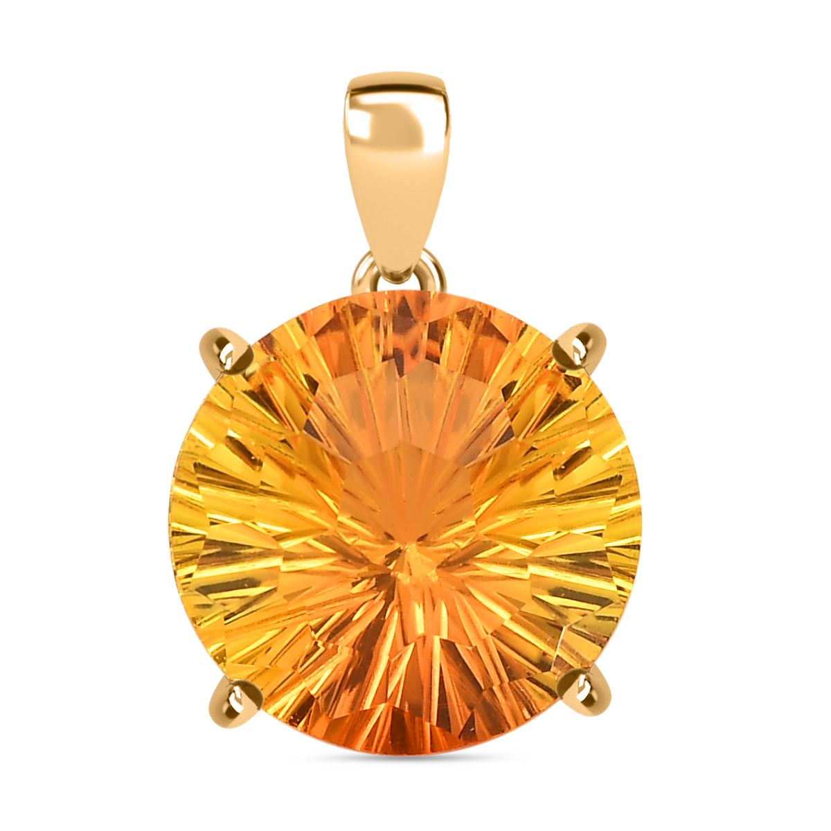 Sphaleros Quarz Konkavschliff Anhänger 925 Silber 750 Gelbgold Vermeil ca. 14.21 ct