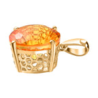 Sphaleros Quarz Konkavschliff Anhänger 925 Silber 750 Gelbgold Vermeil ca. 14.21 ct