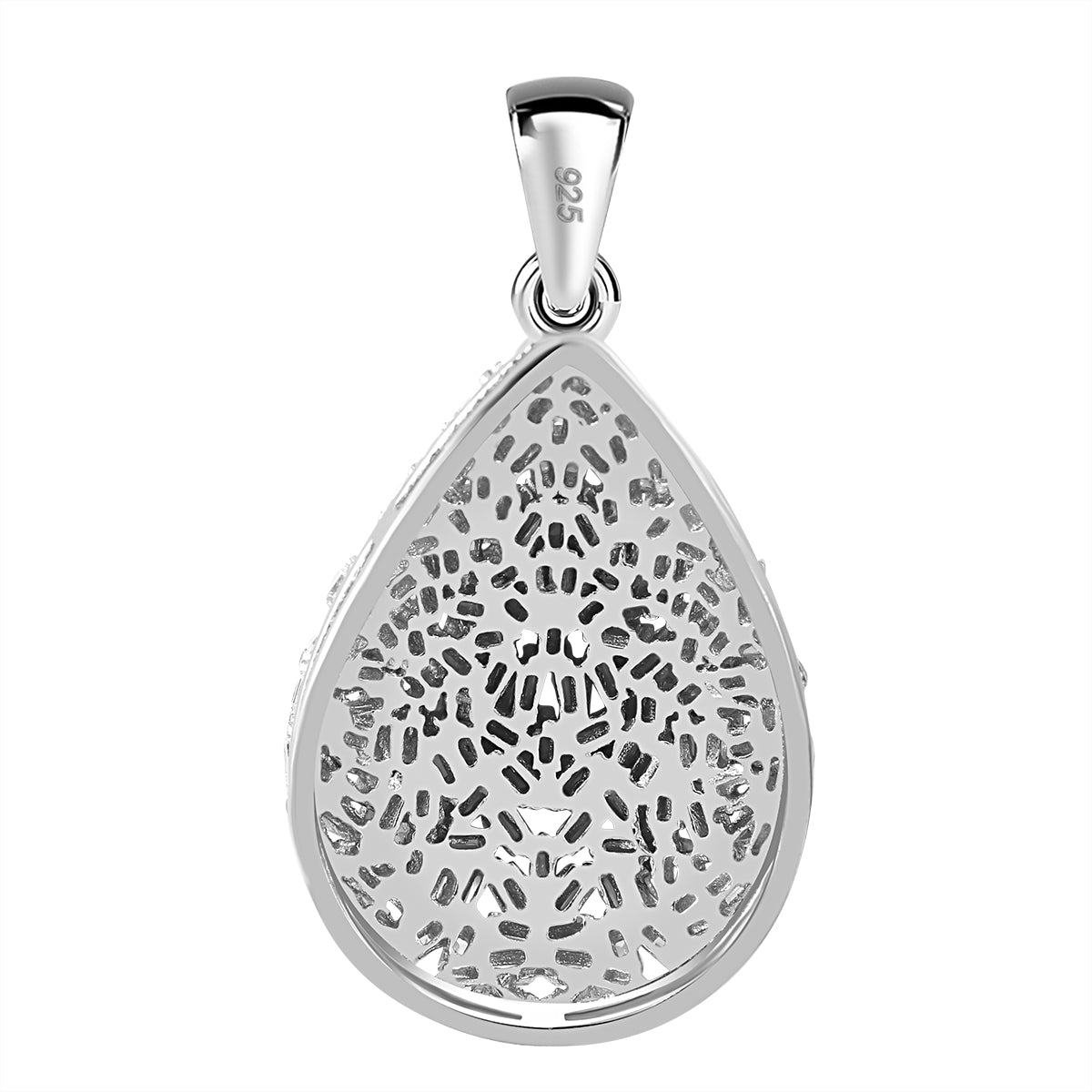 LUSTRO STELLA - Weißer Zirkonia Anhänger 925 Silber rhodiniert