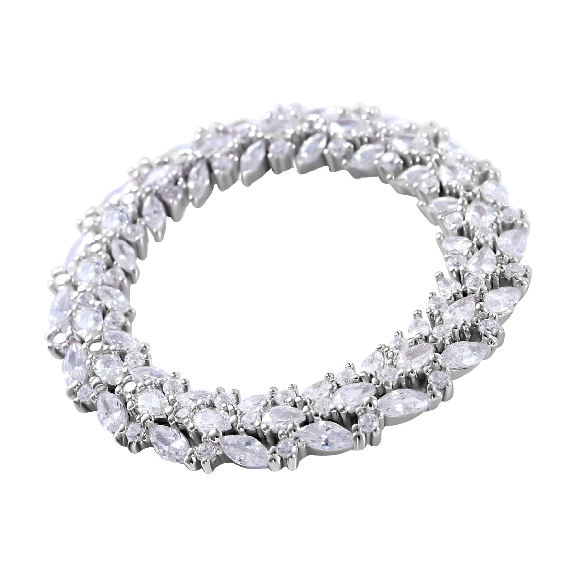 Lustro Stella - Weißer Zirkonia Anhänger 925 Silber rhodiniert ca. 8.11 ct
