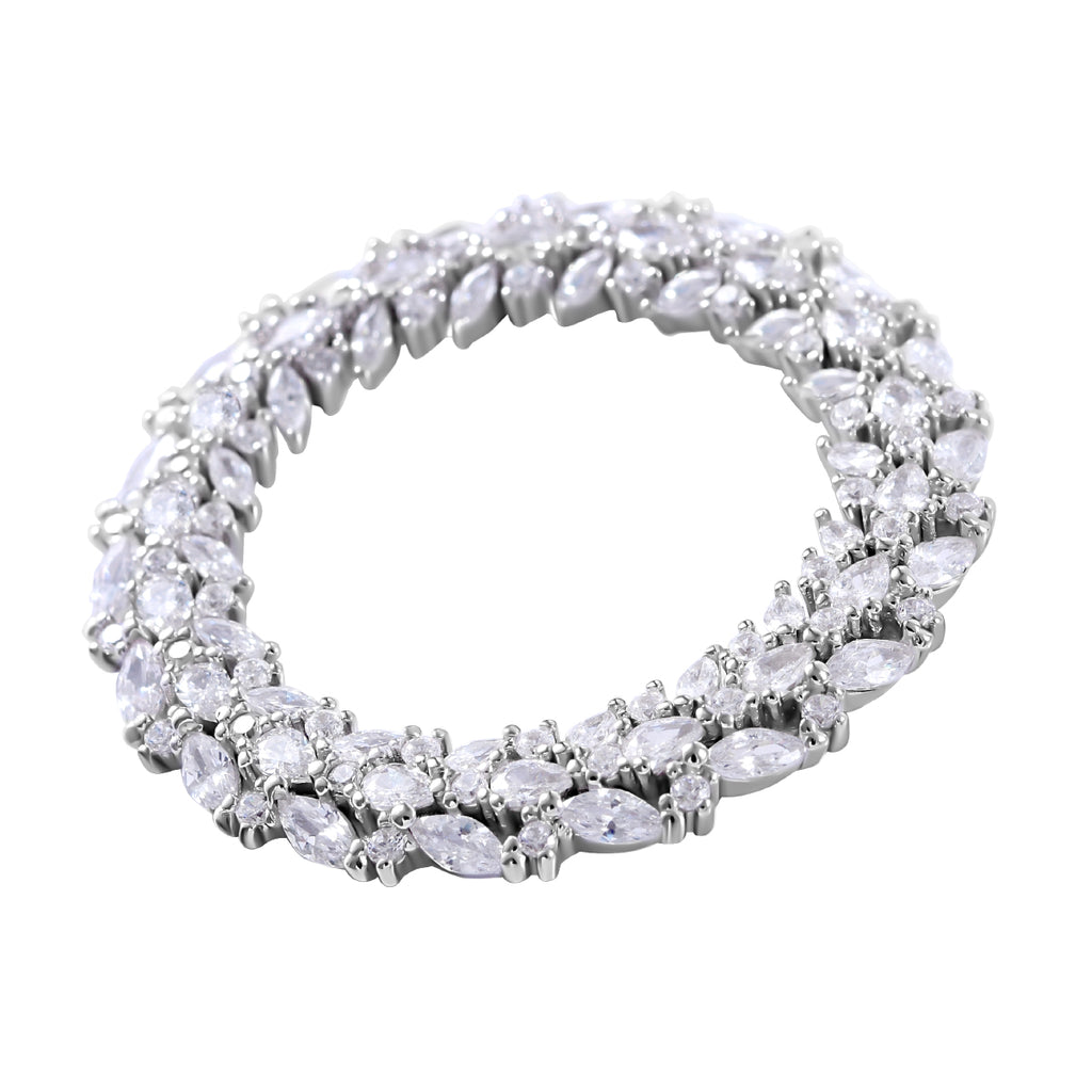 Lustro Stella - Weißer Zirkonia Anhänger 925 Silber rhodiniert ca. 8.11 ct