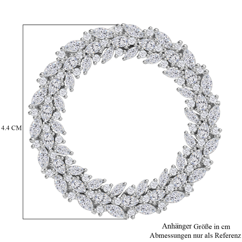 Lustro Stella - Weißer Zirkonia Anhänger 925 Silber rhodiniert ca. 8.11 ct
