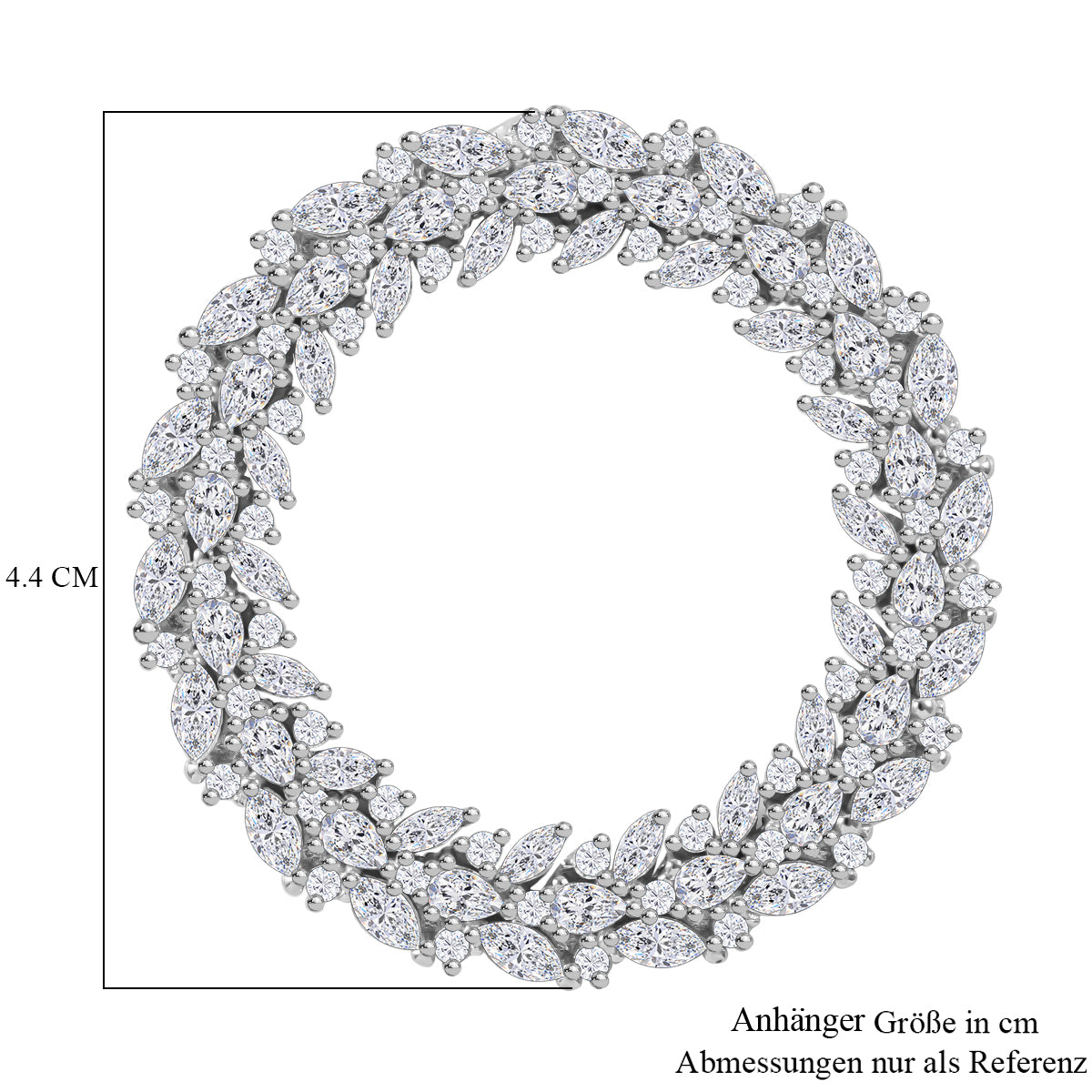 Lustro Stella - Weißer Zirkonia Anhänger 925 Silber rhodiniert ca. 8.11 ct