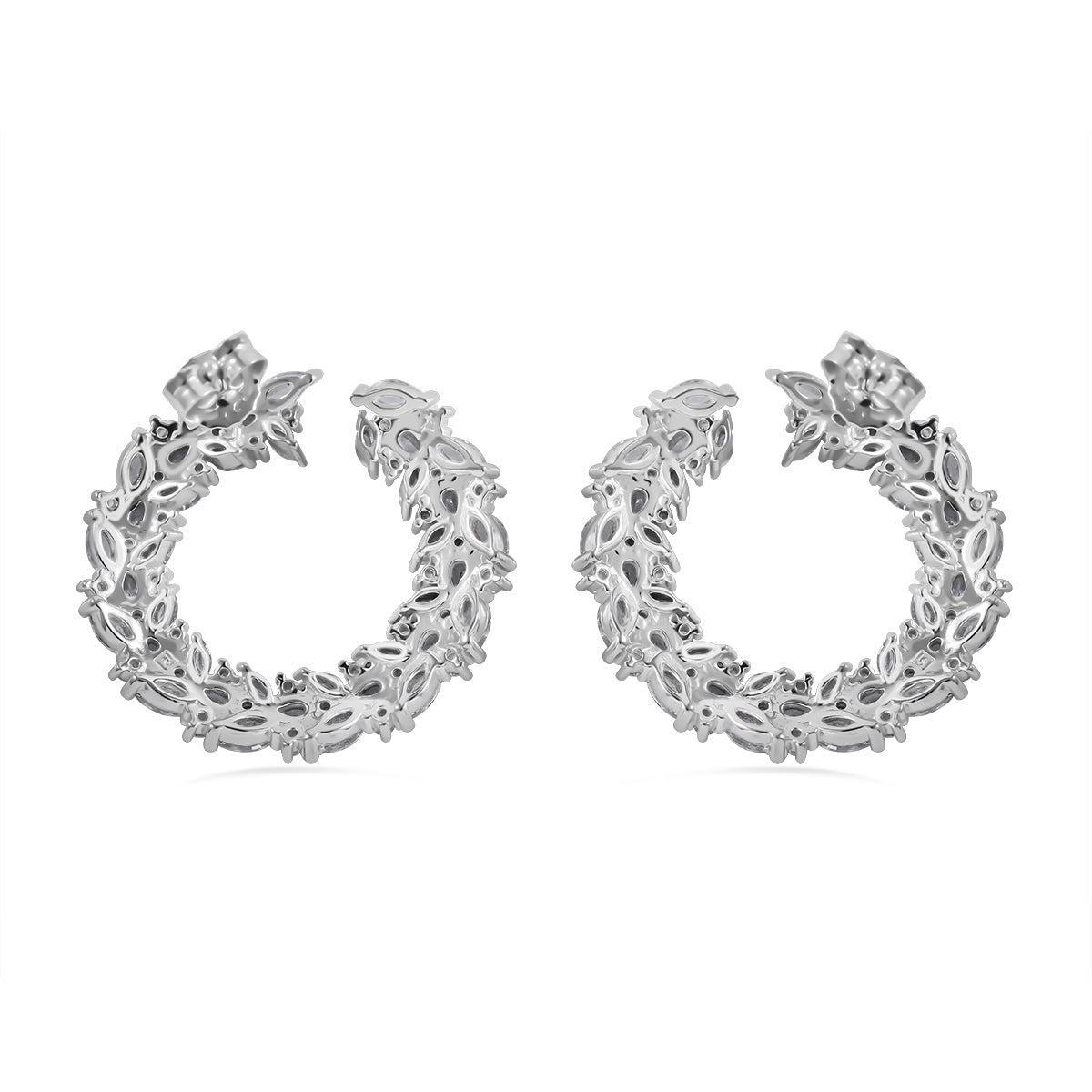 Lustro Stella - Weißer Zirkonia Ohrringe 925 Silber rhodiniert ca. 11.22 ct
