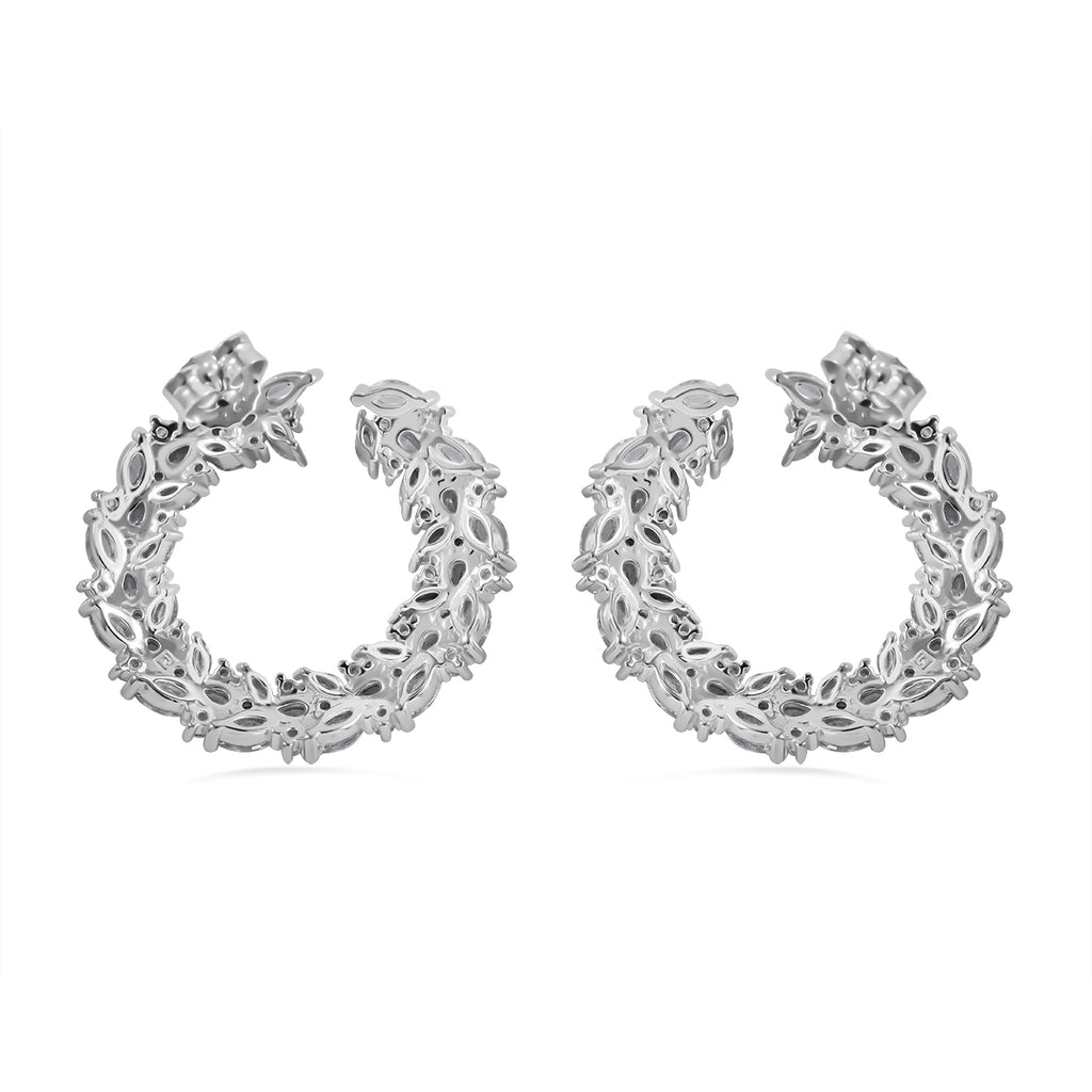 Lustro Stella - Weißer Zirkonia Ohrringe 925 Silber rhodiniert ca. 11.22 ct