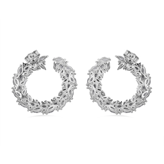 Lustro Stella - Weißer Zirkonia Ohrringe 925 Silber rhodiniert ca. 11.22 ct