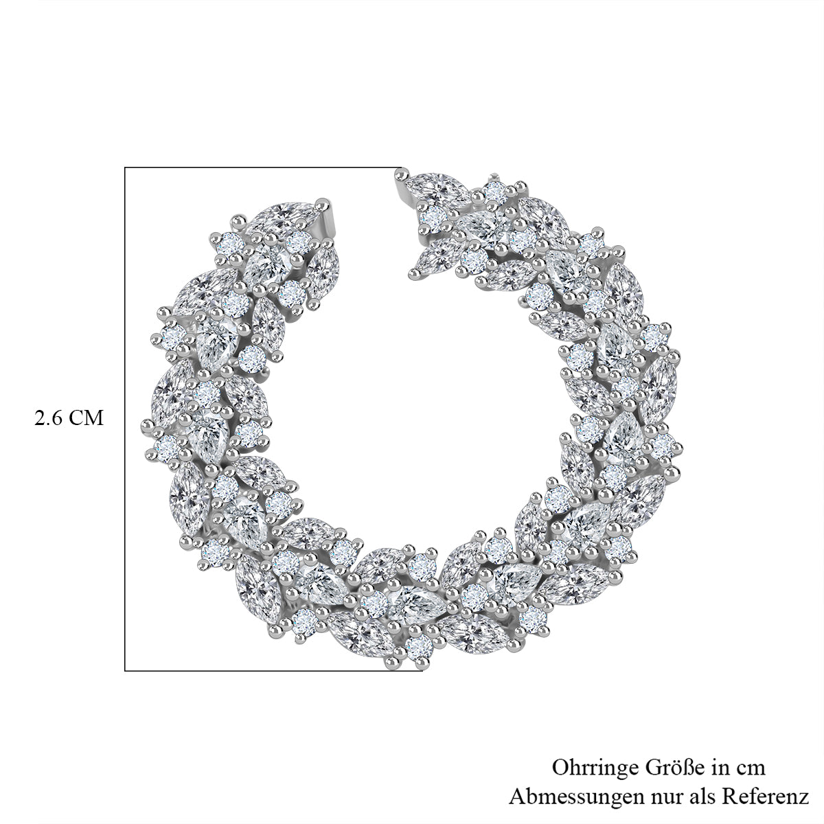 Lustro Stella - Weißer Zirkonia Ohrringe 925 Silber rhodiniert ca. 11.22 ct