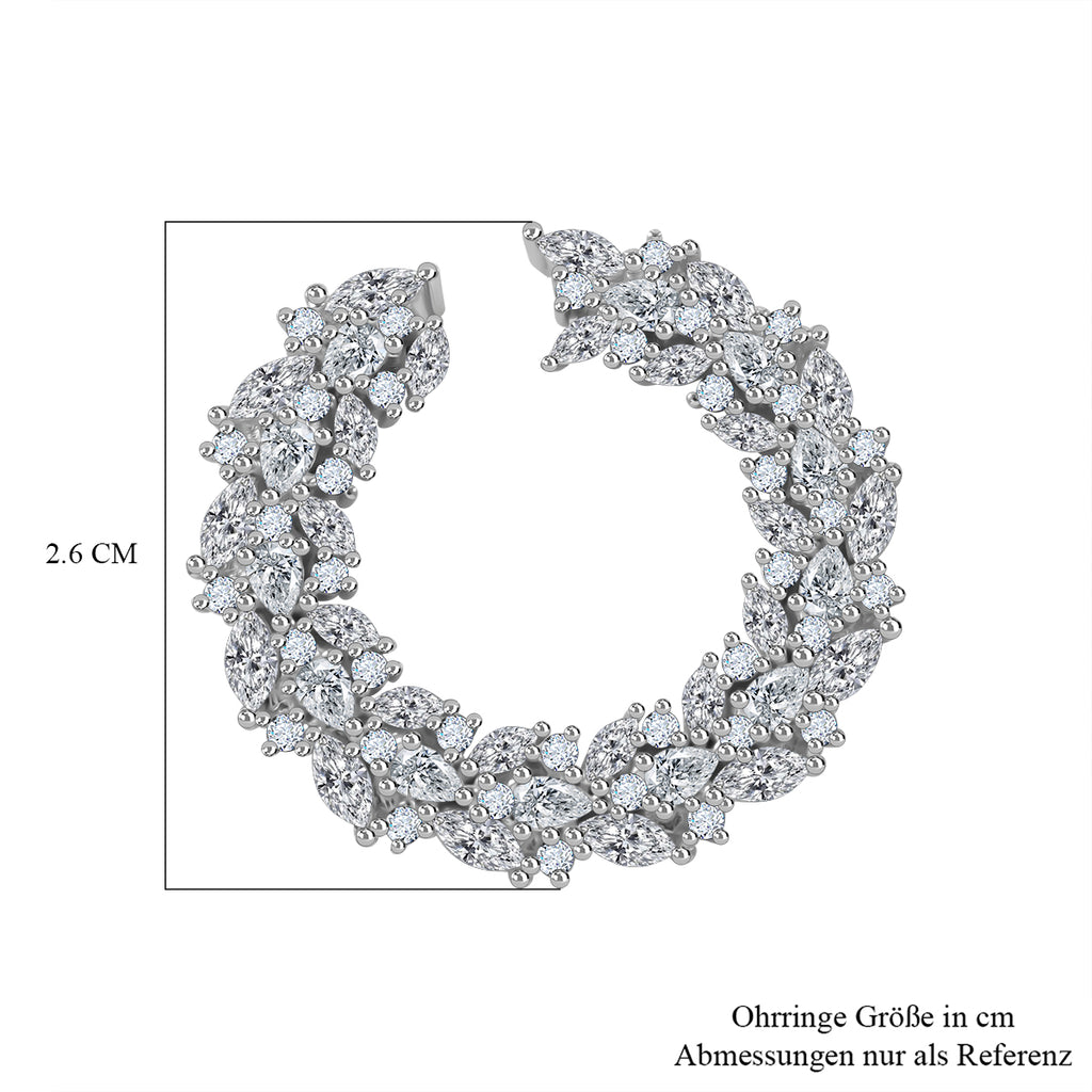 Lustro Stella - Weißer Zirkonia Ohrringe 925 Silber rhodiniert ca. 11.22 ct