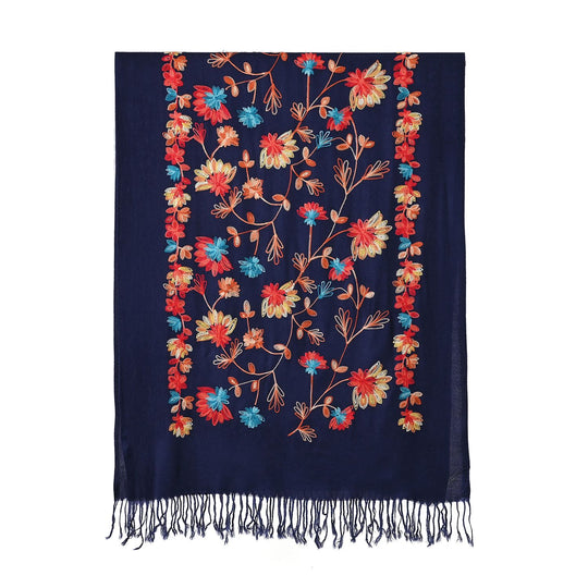 Bestickter Schal mit Paisley und Floralem Stickerei, 70 x 180 cm, Rosa