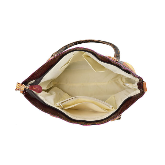 Chaos by Elsie - 100% Echtleder gewebter Tasche mit RFID schutz, 32 x 23 x 11 cm, Patchwork