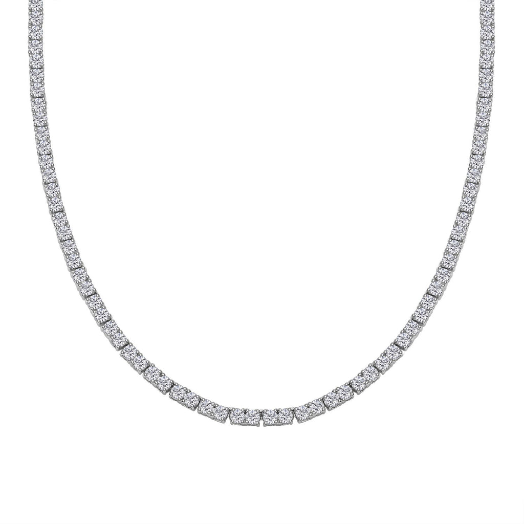 Moissanit Halskette ca. 45 cm 925 Silber rhodiniert ca. 14.28 ct