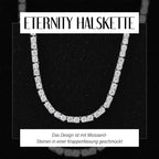 Moissanit Halskette ca. 45 cm 925 Silber rhodiniert ca. 14.28 ct