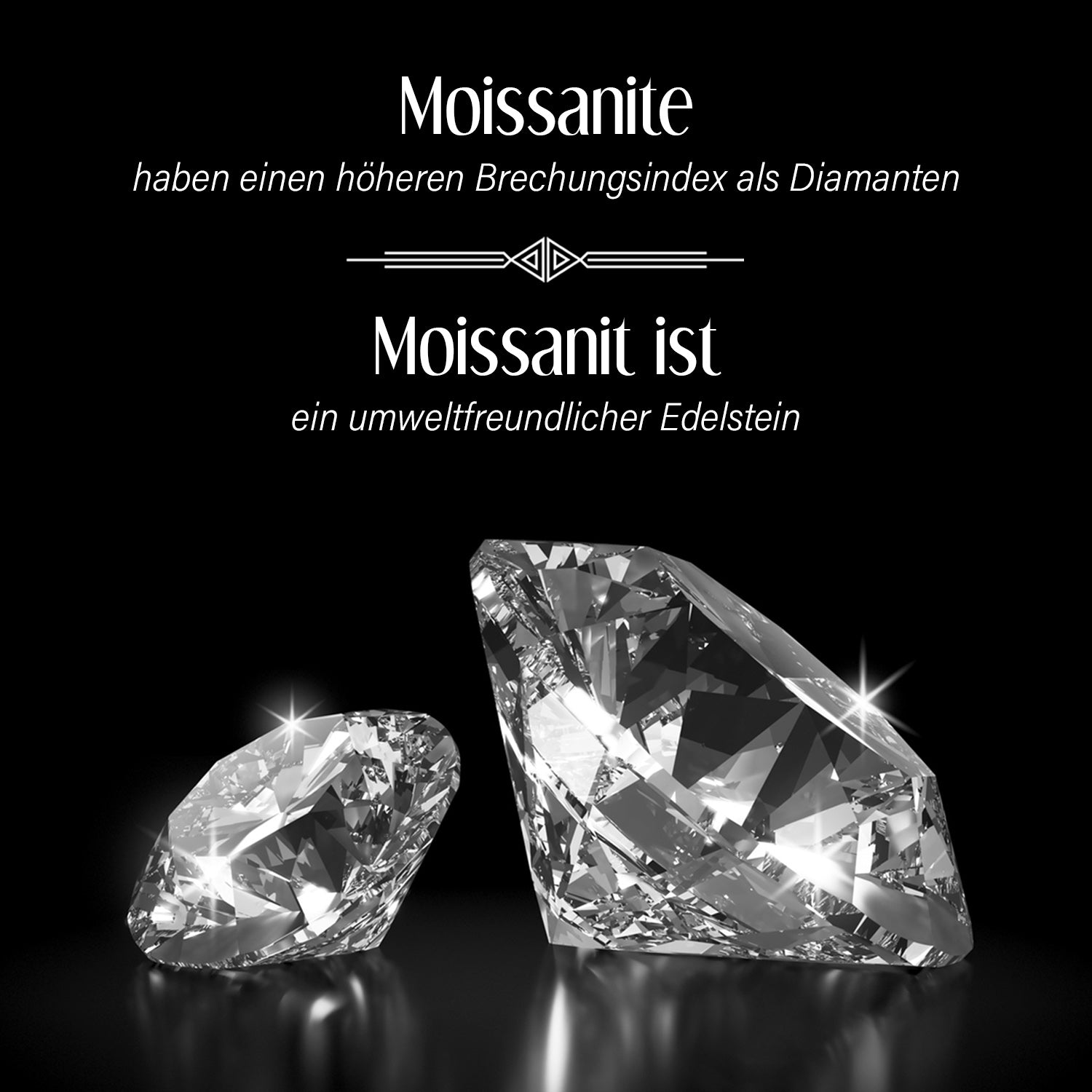 Moissanit Halskette ca. 45 cm 925 Silber rhodiniert ca. 14.28 ct