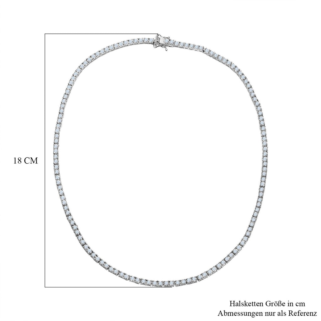 Moissanit Halskette ca. 45 cm 925 Silber rhodiniert ca. 14.28 ct