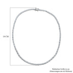 Moissanit Halskette ca. 45 cm 925 Silber rhodiniert ca. 14.28 ct