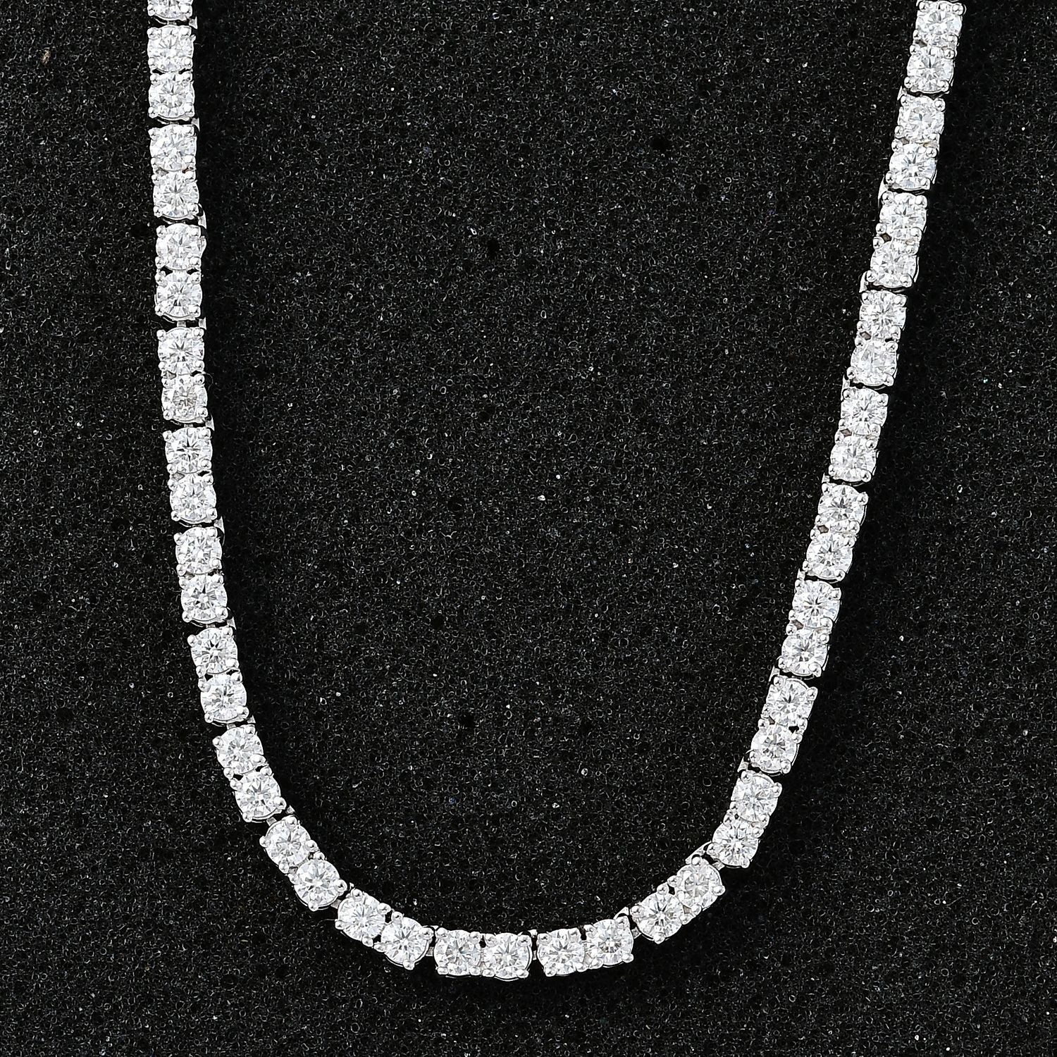 Moissanit Halskette ca. 45 cm 925 Silber rhodiniert ca. 14.28 ct