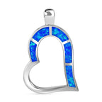 Simulierter Blauer Opal Anhänger 925 Silber rhodiniert