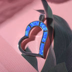 Simulierter Blauer Opal Anhänger 925 Silber rhodiniert
