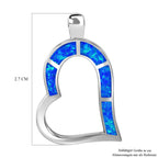 Simulierter Blauer Opal Anhänger 925 Silber rhodiniert