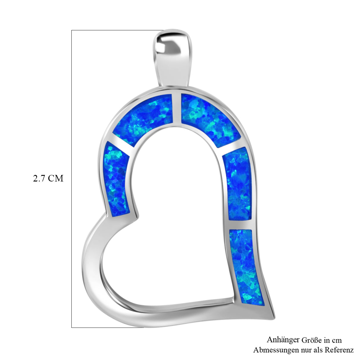 Simulierter Blauer Opal Anhänger 925 Silber rhodiniert