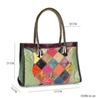 Chaos by Elsie - 100% Echtleder gewebter Tasche mit RFID schutz, 32 x 23 x 11 cm, glänzend